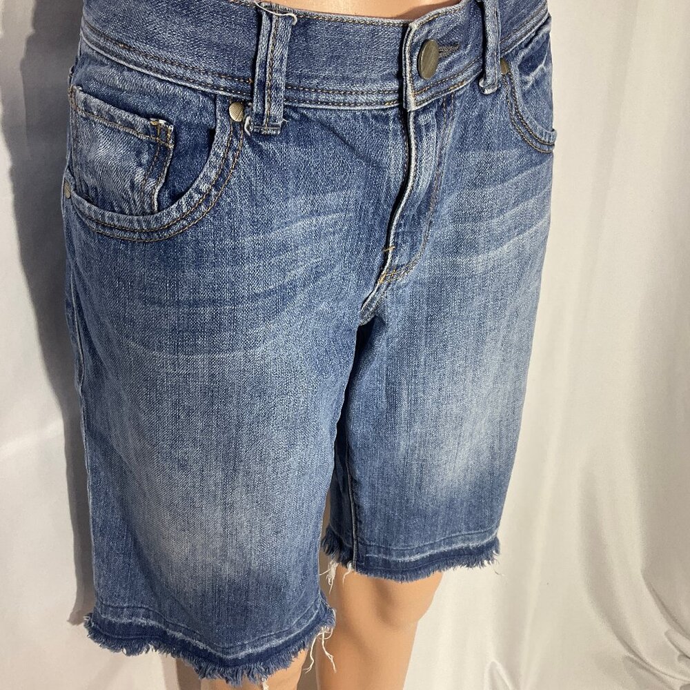 Cabi Sz 6 Jean Shorts Bermuda Womens Denim Raw Hem 100% Cotton #349